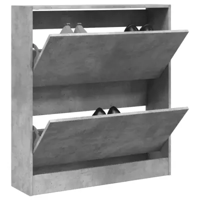 The Living Store Omarica za čevlje betonsko siva 80x21x87,5 cm inženirski les - Omarica Za Čevlje