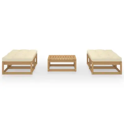 Seti vrtnega pohištva - Vrtna garnitura - Vrtni pohištvo set 5-delna z blazinami trdna borovina