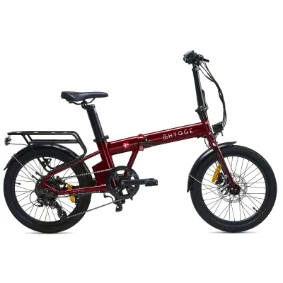Virum 2025 - Zložljivo ultra lahko električno kolo 36V 10Ah - Sangrija rdeča