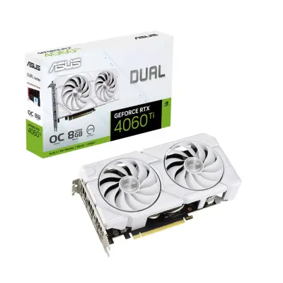 Grafična kartica nVidia RTX4060Ti Asus Dual EVO OC bela - 8GB GDDR6 (90YV0J4B-M0NA00)