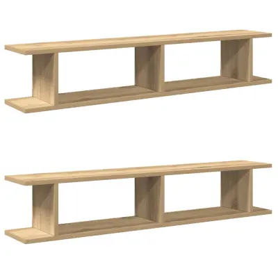 vidaXL Stenske police 2 kosa artisan hrast 105x18x20 cm inž. les