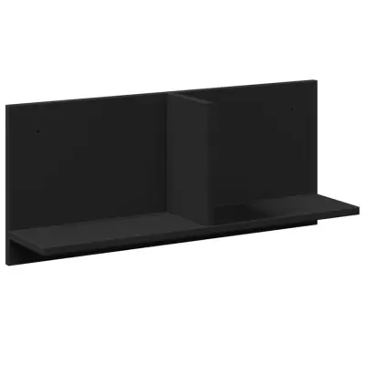 vidaXL Stenska omarica 70x16,5x30 cm črna inženirski les