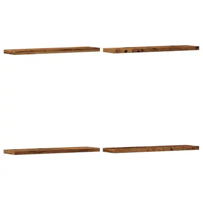 vidaXL Stenska polica 4 kosi starinski les 40x20x1,5 cm inženirski les