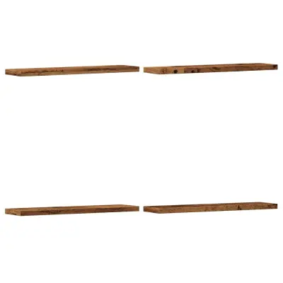 vidaXL Stenska polica 4 kosi starinski les 40x10x1,5 cm inženirski les