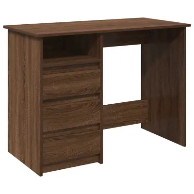 vidaXL Pisalna miza rjavi hrast 102x50x75 cm inženirski les