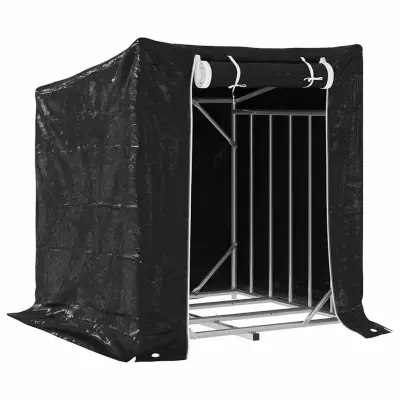 vidaxL Stojalo za drva z dežnim pokrovom 101x61x110,5 cm