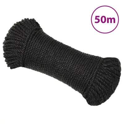 vidaXL Delovna vrv črna 3 mm 50 m polipropilen