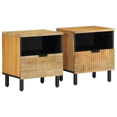 vidaXL Nočne omarice 2 kosa Rjava 40x33x46 cm Masivni les Mango