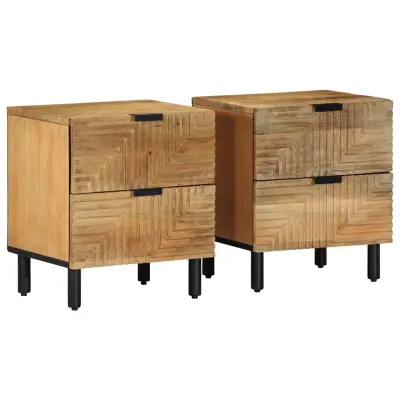 vidaXL Nočne omarice 2 kosa Rjava 40x33x46 cm Masivni les Mango