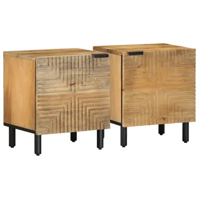 vidaXL Nočne omarice 2 kosa Rjava 40x33x46 cm Masivni les Mango