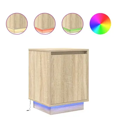vidaXL Nočne omarice z LED svetili 2 kosa Sonoma Oak 38x34x50 cm