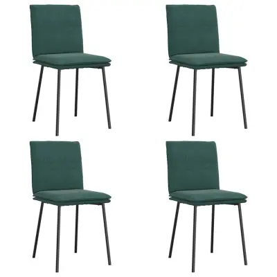 vidaXL Jedilni stoli 4 kosi temno zelen žamet