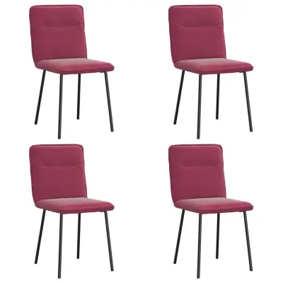 vidaXL Jedilni stoli 4 kosi vinsko rdeč žamet