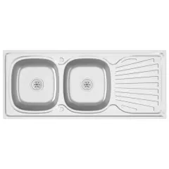 vidaXL Dvojno kuhinjsko pomivalno korito srebrno 1200x600x155 mm