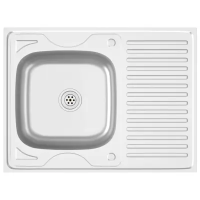 vidaXL Kuhinjsko pomivalno korito z odcejalnikom 800x600x155 mm