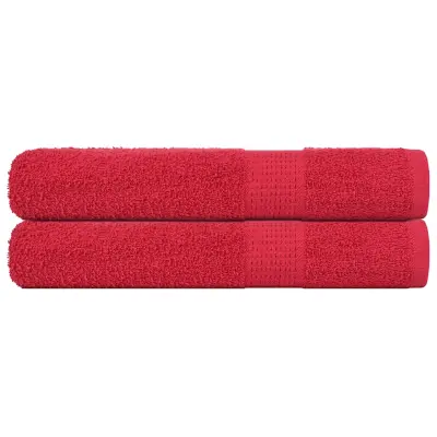 vidaXL Brisače za savno 2 kos rdeča 80x200 cm 360 g/m² 100% bombaž