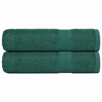 vidaXL Brisače za tuširanje 2 kos zelena 70x140cm 360 g/m² 100% bombaž