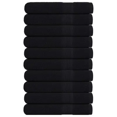 vidaXL Brisače za savno 10 kos črna 80x200 cm 360 g/m² 100% bombaž