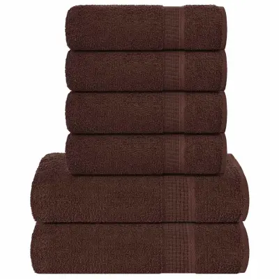 vidaXL Komplet brisač 6-delni rjava 360 gsm 100% bombaž