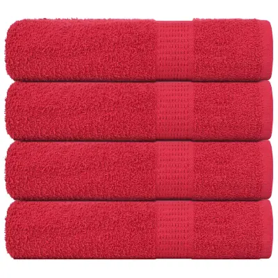 vidaXL Kopalne brisače 4 kos rdeča 100x150 cm 360 g/m² 100% bombaž
