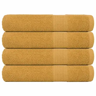 vidaXL Brisače za savno 4 kos zlata 80x200 cm 360 g/m² 100% bombaž