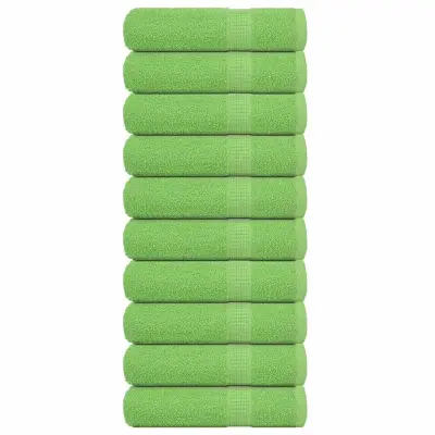 vidaXL Brisače za roke 10 kos zelena 50x100 cm 360 gsm 100% bombaž