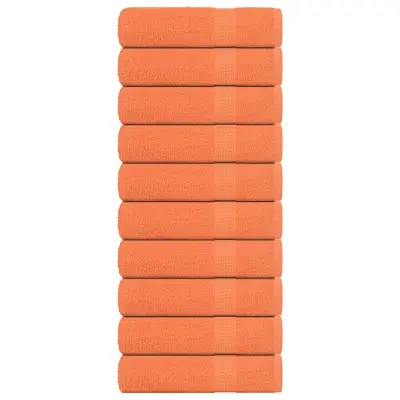 vidaXL Brisače za tuširanje 10 kos oranžna 70x140 cm 360 g/m² bombaž