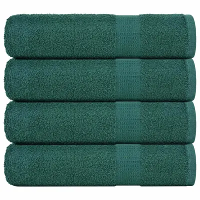 vidaXL Kopalne brisače 4 kos zelena 100x150 cm 360 g/m² 100% bombaž