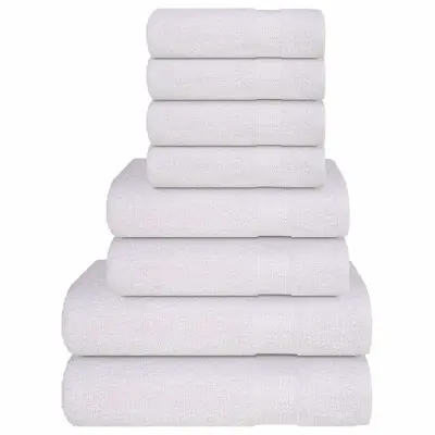 vidaXL Komplet brisač 8-delni bela 360 gsm 100% bombaž