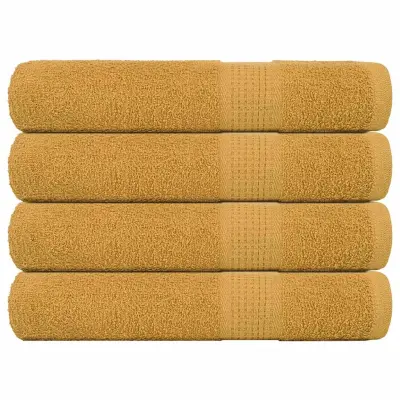 vidaXL Brisače 4 kos zlata 100x200 cm 360 g/m² 100% bombaž