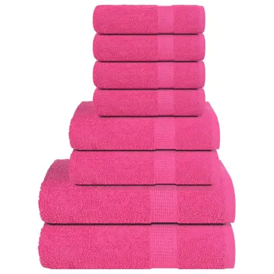 vidaXL Komplet brisač 8-delni roza 360 gsm 100% bombaž