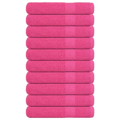 vidaXL Brisače 10 kos roza 100x200 cm 360 gsm 100% bombaž