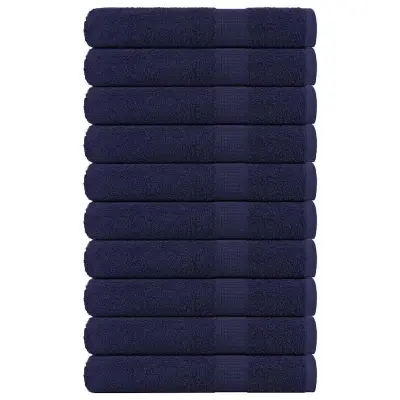 vidaXL Brisače 10 kos modra 100x200 cm 360 g/m² 100% bombaž