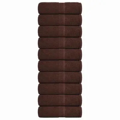vidaXL Brisače 10 kos rjava 30x30 cm 360 g/m² 100% bombaž