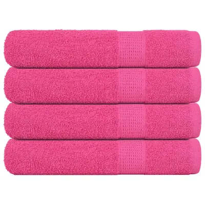 vidaXL Brisače 4 kos roza 100x200 cm 360 gsm 100% bombaž