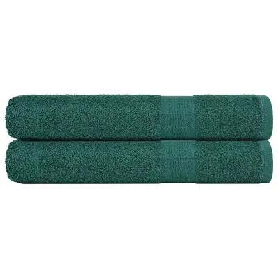 vidaXL Brisače za savno 2 kos zelena 80x200 cm 360 g/m² 100% bombaž