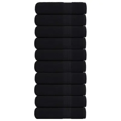 vidaXL Kopalne brisače 10 kos črna 100x150 cm 360 g/m² 100% bombaž