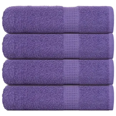 vidaXL Kopalne brisače 4 kos vijolična 100x150 cm 360 g/m² 100% bombaž