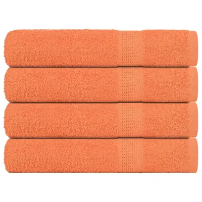 vidaXL Brisače za savno 4 kos oranžna 80x200 cm 360 g/m² 100% bombaž