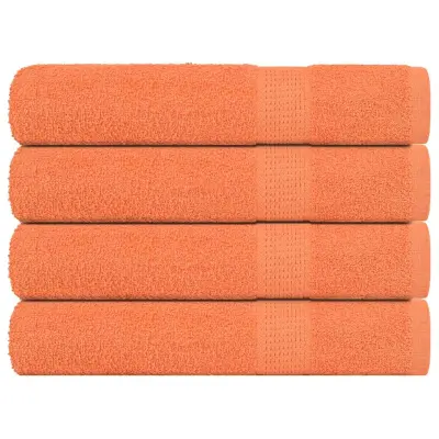 vidaXL Brisače 4 kos oranžna 100x200 cm 360 g/m² 100% bombaž