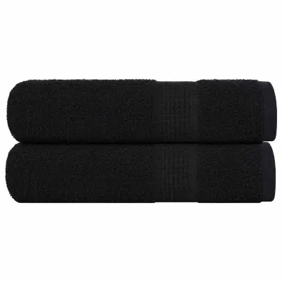 vidaXL Kopalne brisače 2 kos črna 100x150 cm 360 g/m² 100% bombaž