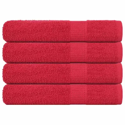 vidaXL Brisače 4 kos rdeča 100x200 cm 360 g/m² 100% bombaž