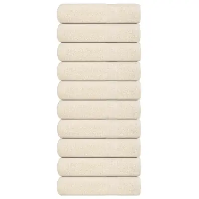 vidaXL Brisače za tuširanje 10 kos krem 70x140 cm 360 gsm 100% bombaž