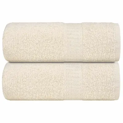 vidaXL Brisače 2 kos krem 30x50 cm 360 gsm 100% bombaž