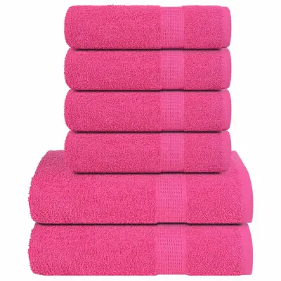 vidaXL Komplet brisač 12-delni roza 360 gsm 100% bombaž