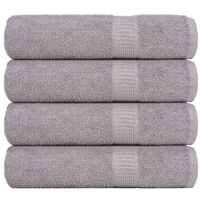vidaXL Brisače za tuširanje 4 kos siva 70x140 cm 360 g/m² 100% bombaž