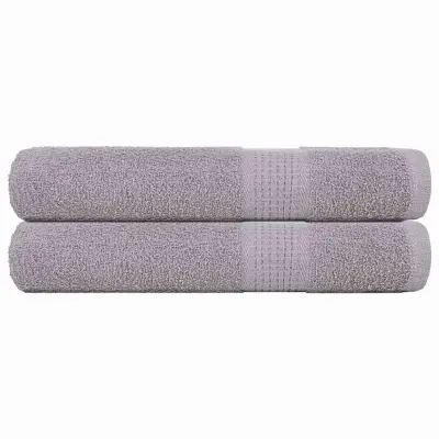 vidaXL Brisače za savno 2 kos siva 80x200 cm 360 g/m² 100% bombaž