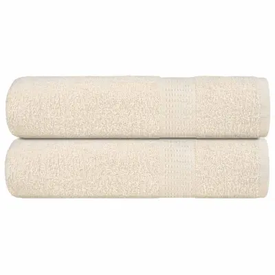 vidaXL Brisače za tuširanje 2 kos krem 70x140 cm 360 g/m² 100% bombaž
