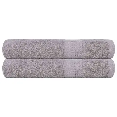 vidaXL Brisače 2 kos siva 100x200 cm 360 g/m² 100% bombaž