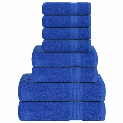 vidaXL Komplet brisač 8-delni modra 360 gsm 100% bombaž